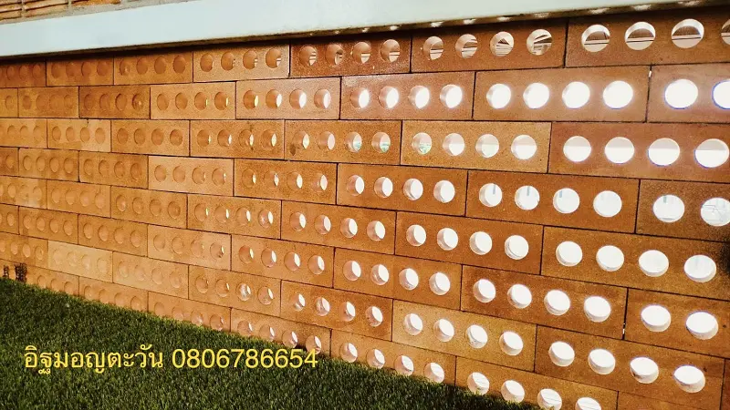 อิฐก่อโชว์ โดยใช้อิฐเซรามิก อิฐเซรามิก อิฐพันปี C-Brick อิฐ มอก. อิฐแดง หลายขนาด ราคา อิฐเซรามิกก่อโชว์